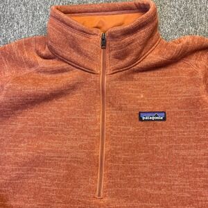 Patagonia Women's Better Sweater Quarter-Zip Pullover Orange XL Embroidered